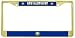 New Hampshire State Flag Gold Tone Metal License Plate Frame Holder