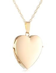 Yellow 14k Gold-Filled Polished Heart Four Picture Family Locket Necklace