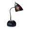 Double Shade Desk Organizer Lamp - Black