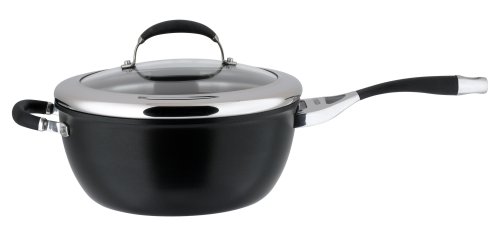 Circulon Elite Hard Anodised Covered Chef's Pan with Helper Handle, 26 cm, 5.2 Litre