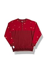 Neff Sudadera Trouty Crew (Rojo Oscuro)