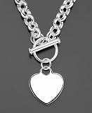 Sterling Silver Heart Tag Necklace