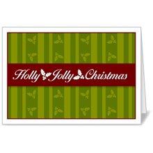 Personalized Holly Jolly Christmas Greeting Cards