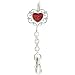 Red White Heart Silver Tone Purse Key Chain Finder