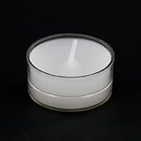 White Tea Light Unscented Candles Burn 4.5 Hour Set of 50 in Clear Cups