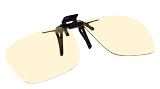 Computer Glasses with Peach/Light Beige Polycarbonate Sheer Glare Anti Reflective Lenses, Clip on Flip up, Rectangle, A (54-56mm) B 47mm)