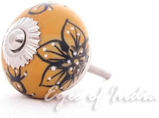 Sold by Piece ORANGE FLORAL CERAMIC CABINET CUPBOARD DRESSER Drawer Knobs Pulls