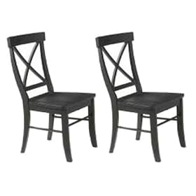 International Concepts C46-613 BLACK X-BACK CHAIR - WITH SOLID WOOD SEAT 2 Pack by International Concepts
