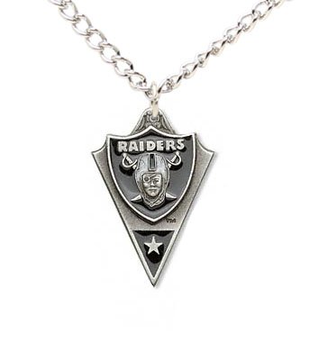 Oakland Raiders Chain Necklace & Pewter Pendant – NFL Football Fan Shop Sports Team Merchandise