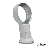 Airso Super Quality 10-inch Bladeless Table Cooling pedestal Oscillating Fan, Silver