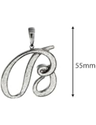 1.75 Carat Initial B diamond pendant in 10k Luxuary Hematite plating gold