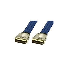 LINDY SCART Cable - Premium Gold Flat SCART Cable, 0.35m