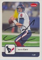 David Carr, Houston Texans, 2006 Fleer Autographed Card
