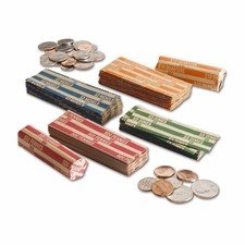MMF Industries Pop-Open Flat Paper Coin Wrappers, Nickels, Blue, 1000 Wrappers per Box (216020008)