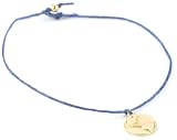 Eat Pray Love By Dogeared Make A Wish Blue Irish Linen and Gold Dipped Recycled Sterling Silver Earth Charm Bracelet