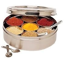 Indian Spice Box With Transparent Lid 20cm (Medium)