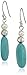Amazon Collection Sterling Silver Simulated Turquoise Oval Bead and White Freshwater Cultured Pearl Drop Earrings
