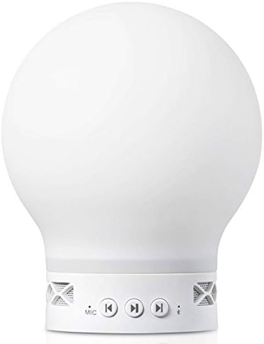 Keni Smart Mini LED Night Light, Bluetooth Speaker, Multicolor Silicone Dim Music Mood Lamp, for party speaker, travel, home, living room, Baby Room, Bedroom, Outdoor.(White)