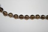 16 1/2 Necklace With 6MM Smokey Quartz Beads and 4MM Flat Sterling Silver Beads