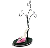 Polka Dot Shoe Jewelry Tree - Earrings Holder- Pink- 9"H