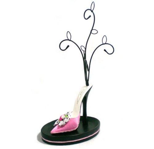 Polka Dot Shoe Jewelry Tree - Earrings Holder- Pink- 9