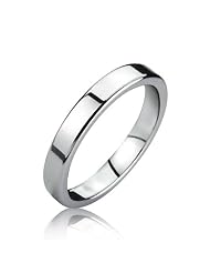 Bling Jewelry Unisex Mens Polished Tungsten Flat 3mm Wedding Ring Ring - Size... by 