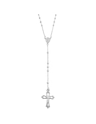 Sterling Silver 26-inch Rosary Necklace