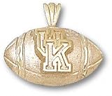 Kentucky Wildcats Solid 10K Gold Classic ''UK'' Football Pendant