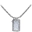 Oxidized Sterling Silver Stigma Gem Cross ID Tag Necklace
