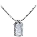 Oxidized Sterling Silver Stigma Gem Cross ID Tag Necklace