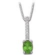 14K White Gold Chrome Tourmaline and Diamond Necklace