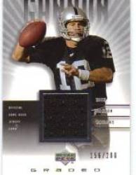 2002 UD Graded Jerseys #G1-RG Rich Gannon - Oakland Raiders (Piece of Authentic Game-Worn Jersey - Serial #'d to 200) (Football Cards)