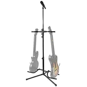 Premium Mic Stand with Dual Guitar Holder