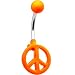 Neon Orange Peace Sign Belly Button Ring