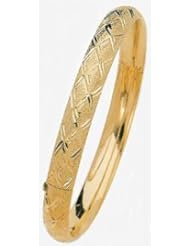 8mm Lazer Hollow Gold Bangle Bracelet