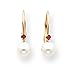 14k Gold 5-5.5mm White Pearl & .02ct. Ruby title=