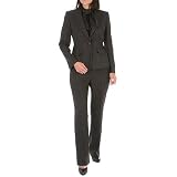 Anne Klein Drape Neck Halter Pinstripe Pantsuit