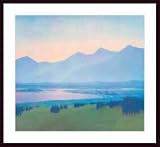 Mountain Twilight by Vilnis Strazdins 33.88X31.56 Framed with Black Wood Frame