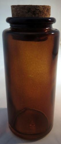 Medical Herb/Spice/Stash Jar-Recycled Glass With Cork Stopper-Amber-3.4oz