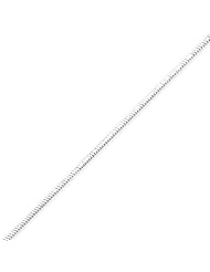 Sterling Silver 1.5mm Diamond-cut Flat Snake Chain - 18 Inch