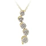 31k%2BxfFMeUL. SL160  10k Gold 1/5ct TDW Diamond Journey Necklace (I J, I2 I3)