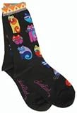 Laurel Burch Socks-Feline Festival -Black