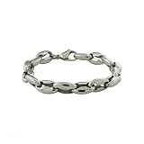 Men's Stainless Steel Puff Link Bracelet, 8.75