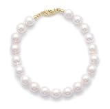 7 14k Yellow Gold 7-7.5mm (AAA) Akoya Pearl Bracelet