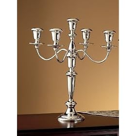 14.5 High, 13 Spread, 5 Light, 8 Way Breakdown Sterling Silver Candelabra