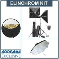 Elinchrom D-Lite4 It Monolight Set with 2 400ws Heads & Stands - Bundle - with Westcott Photo Basics 40