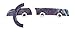 Caravan White and Blue decorated with studs on a Automatic Barrette