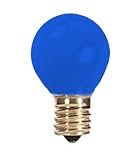 10 Watt S11 Incandescent Light Bulb / 130 Volt Long Life / Intermediate Base / Ceramic Blue / Replacement 10S11 Sign Bulb