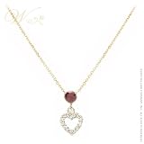 WILLOW GOLD: *RED ICE GARNET & DIAMOND HEART NECKLACE*