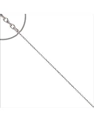 14k White Gold, Twisted Rolo Cable Link Chain Necklace 1mm Wide